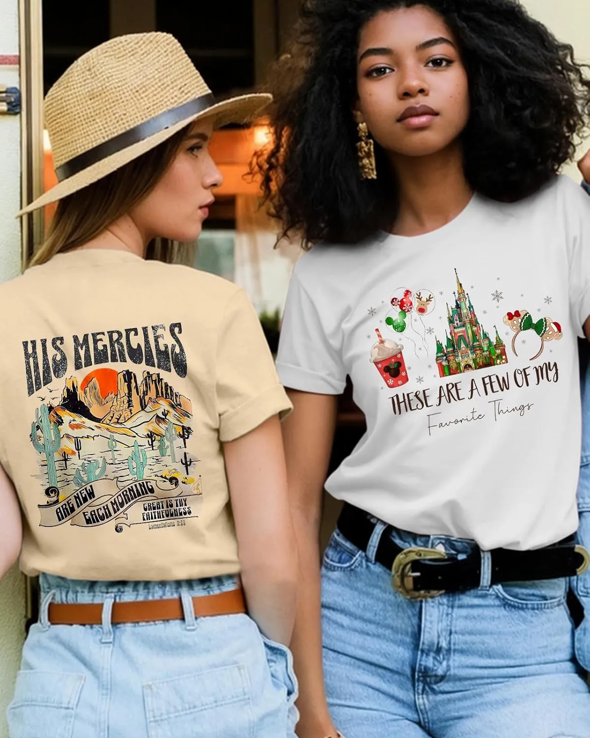 Flafens Graphic Tees T Shirts for Women - Cute Womens T-Shirts Cotton Tshirts Tops Teens Girls