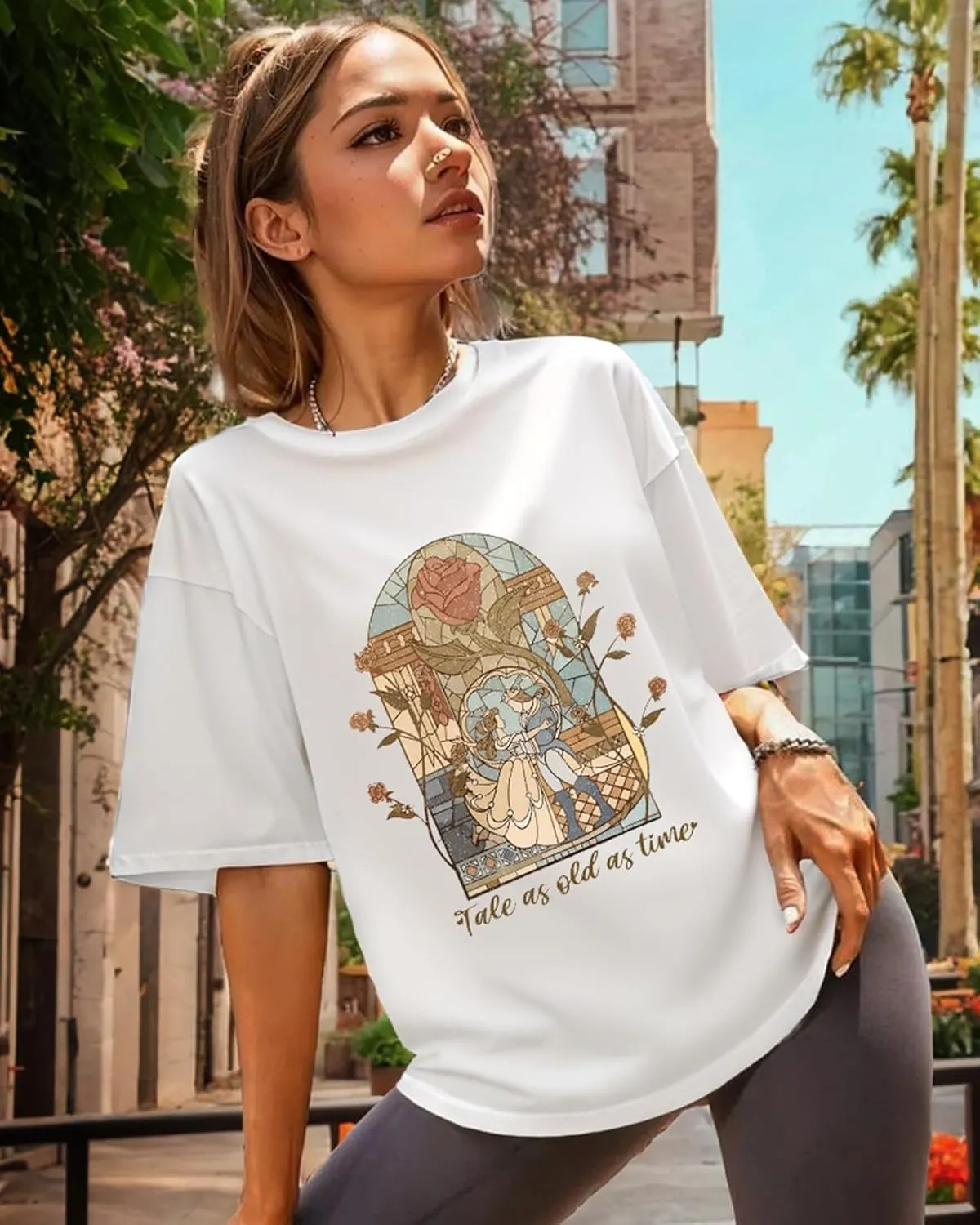 Flafens T Shirts for Women Graphic Tees - Womens T-Shirts Cotton Cute Fit Tshirts Teens Girls