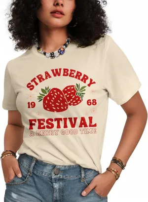 Flafens T Shirts for Women Graphic Tees - Womens T-Shirts Cotton Cute Fit Tshirts Teens Girls