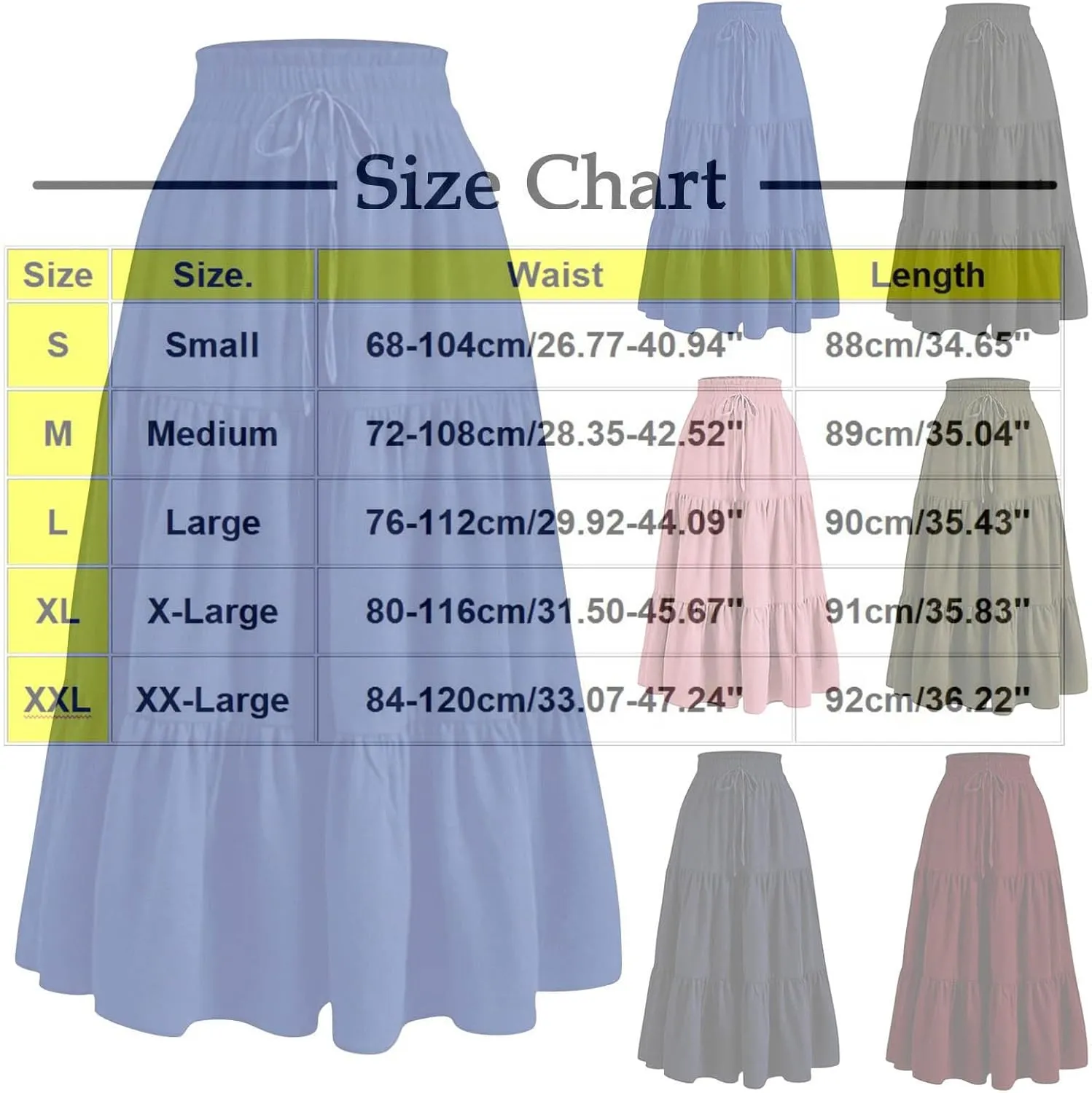 Flowy Skirts for Women Floral A Line Maxi Skirts High Waisted Elegant Tiered Summer Skirts Boho Long Beach Skirts