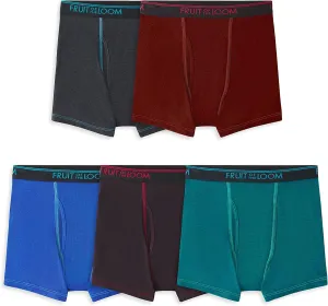 Fruit of the Loom Boys' and Toddler Boxer Briefs, Tag Free & Breathable Underwear, Assorted Color Multipacks