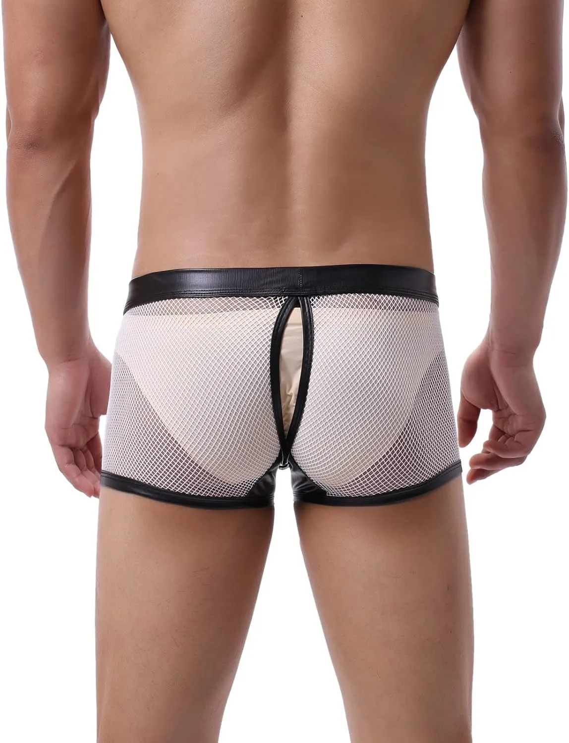 GIERIDUC Men's Stretch Thong Underwear Funny Boxer Briefs for Boyfriend Nylon Spandex Underwear Men Mens Assless Underwear
