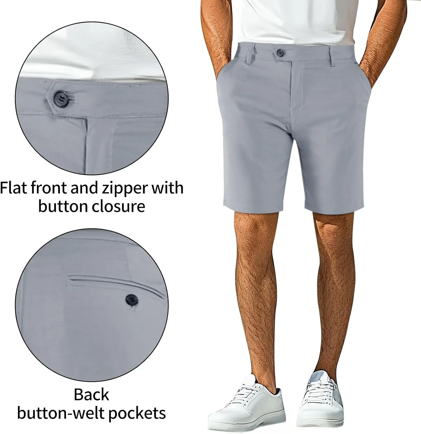 GINGTTO Mens Chino Shorts 9" Inseam Dress Shorts for Men Stretch