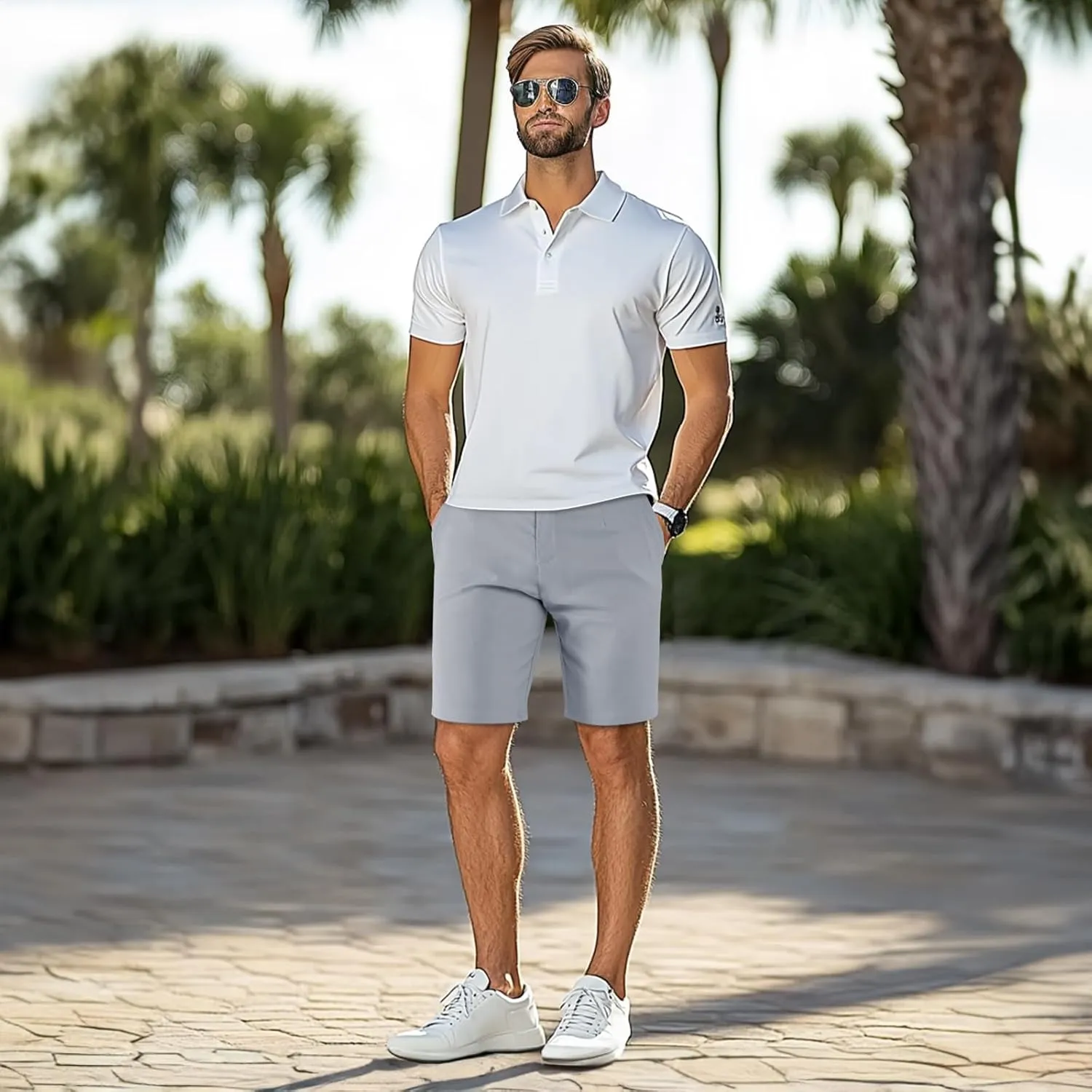 GINGTTO Mens Chino Shorts 9" Inseam Dress Shorts for Men Stretch