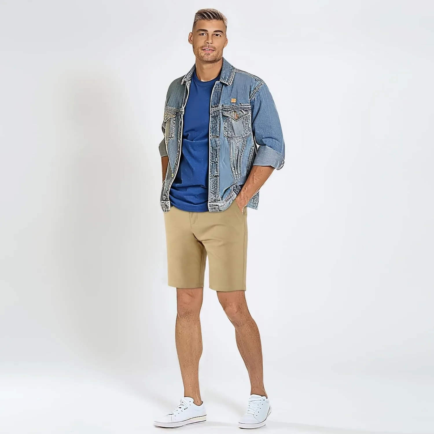 GINGTTO Mens Chino Shorts 9" Inseam Dress Shorts for Men Stretch