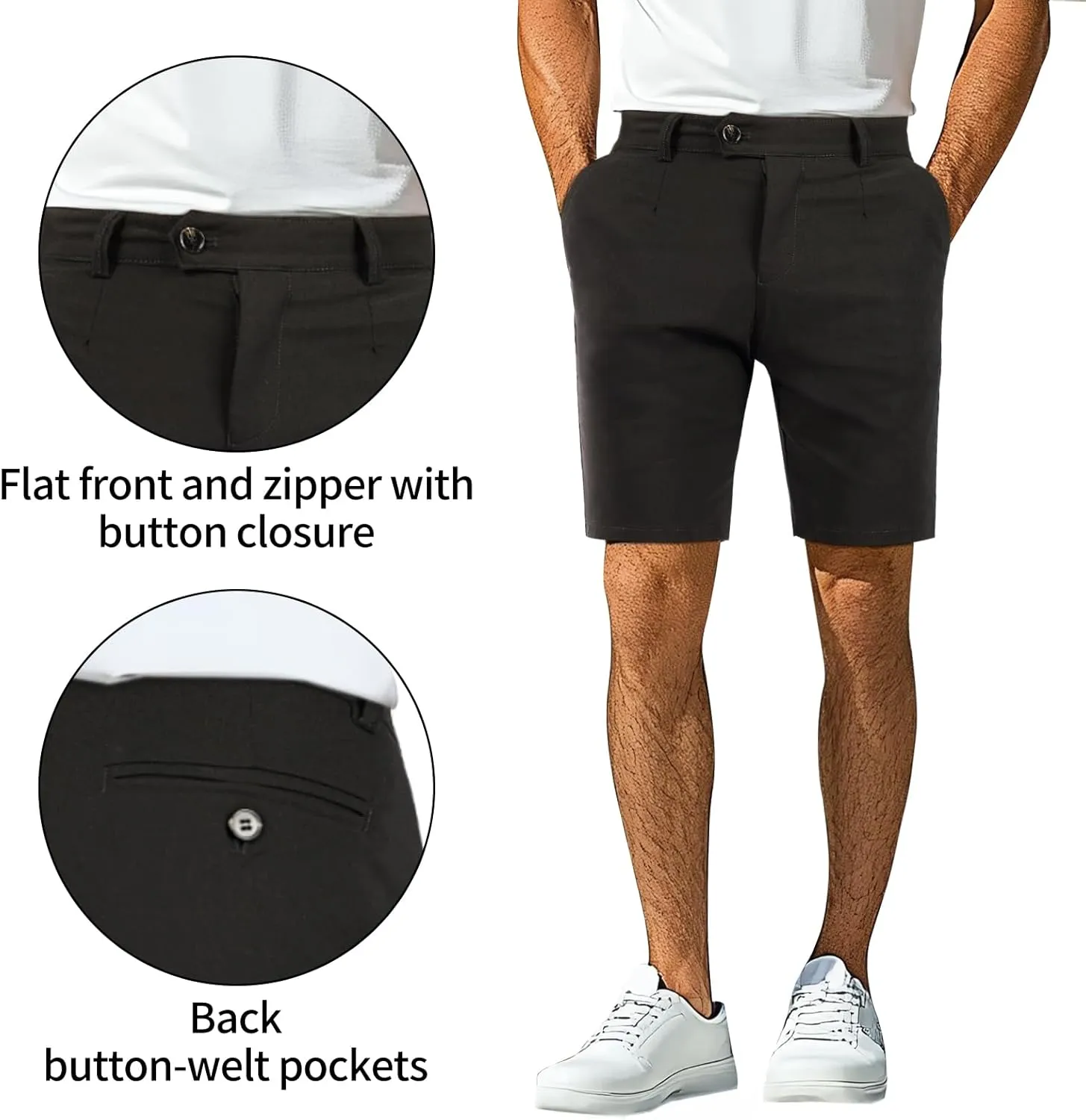 GINGTTO Mens Chino Shorts 9" Inseam Dress Shorts for Men Stretch