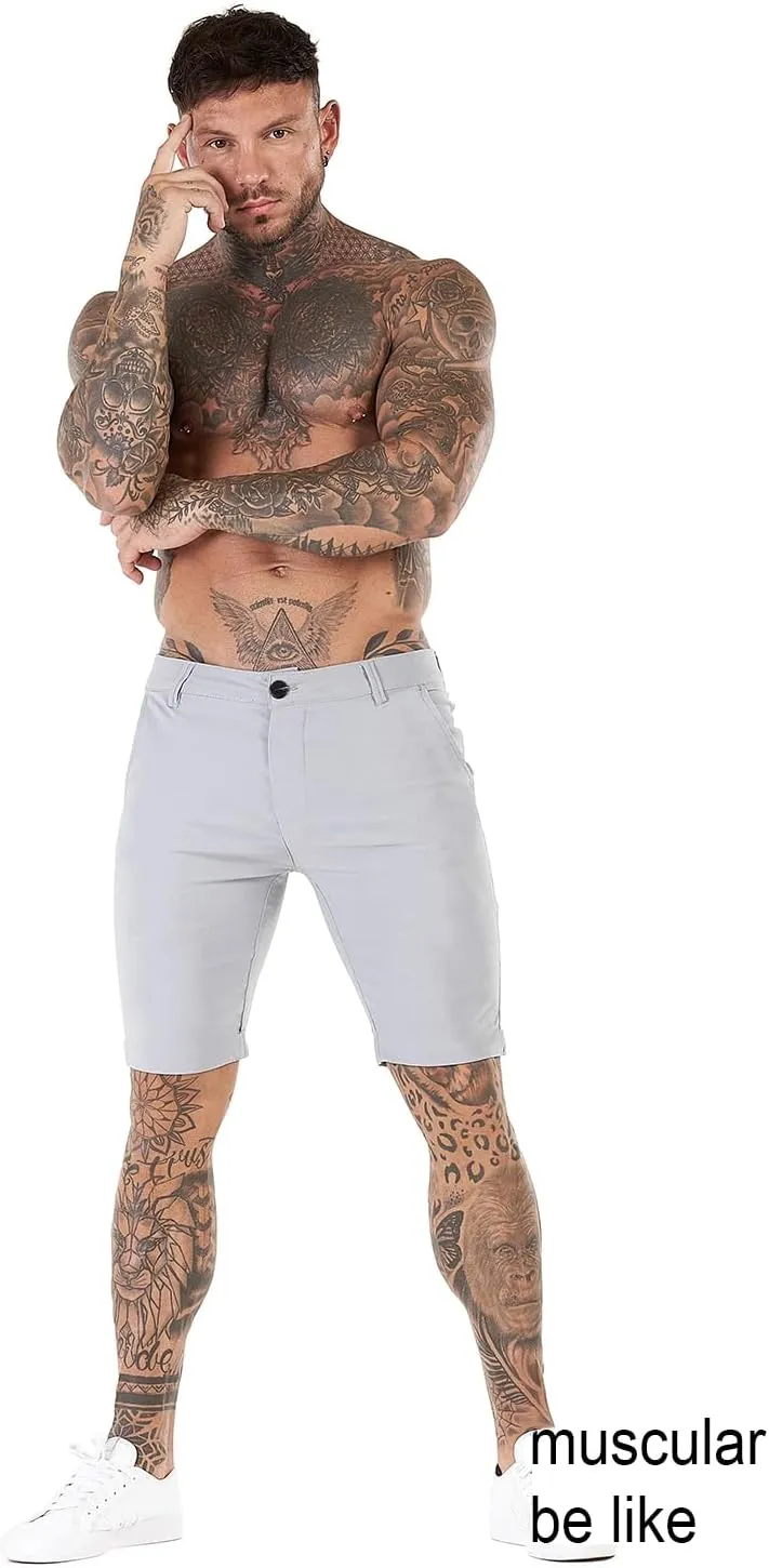 GINGTTO Mens Slim Fit Shorts 9" Inseam Stretch Chino Shorts