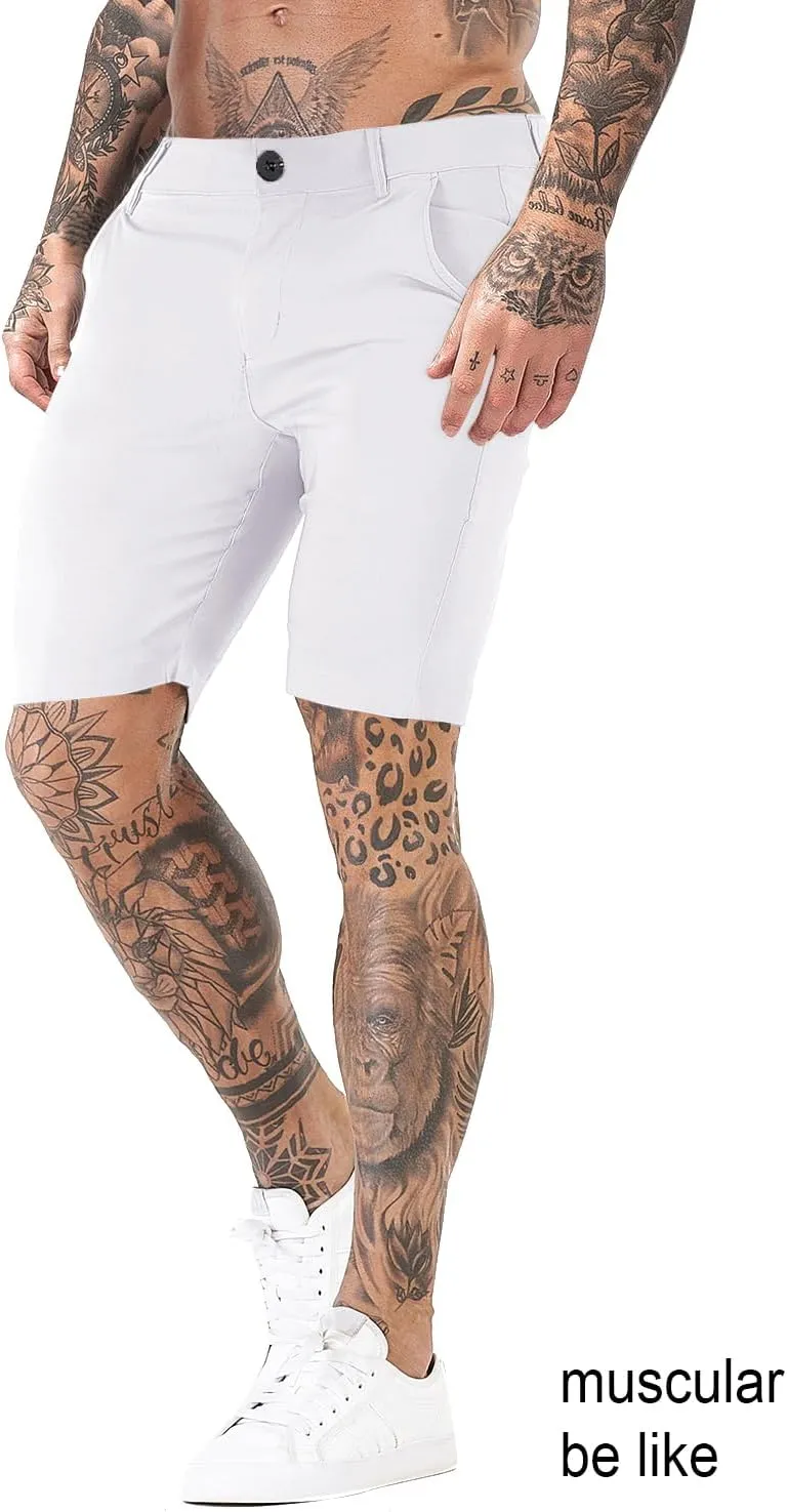 GINGTTO Mens Slim Fit Shorts 9" Inseam Stretch Chino Shorts