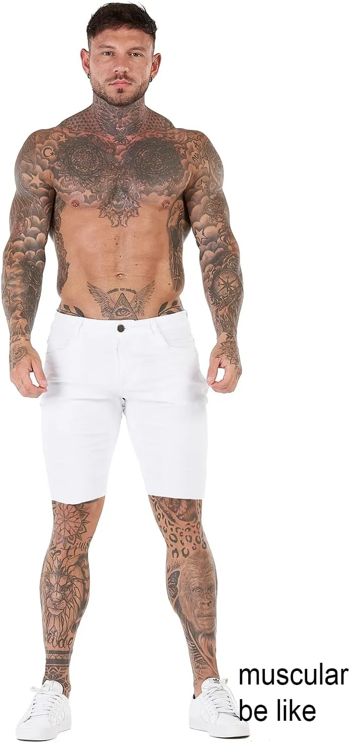 GINGTTO Mens Slim Fit Shorts 9" Inseam Stretch Chino Shorts