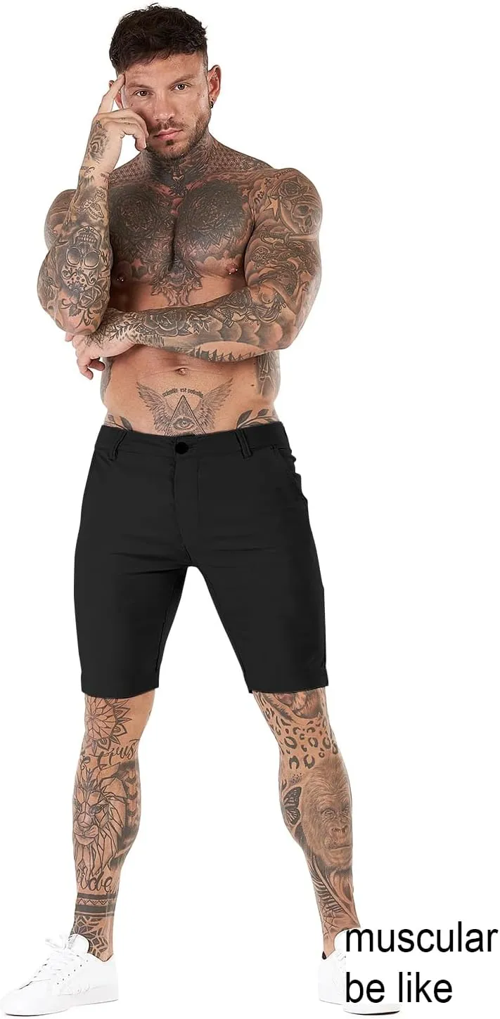 GINGTTO Mens Slim Fit Shorts 9" Inseam Stretch Chino Shorts