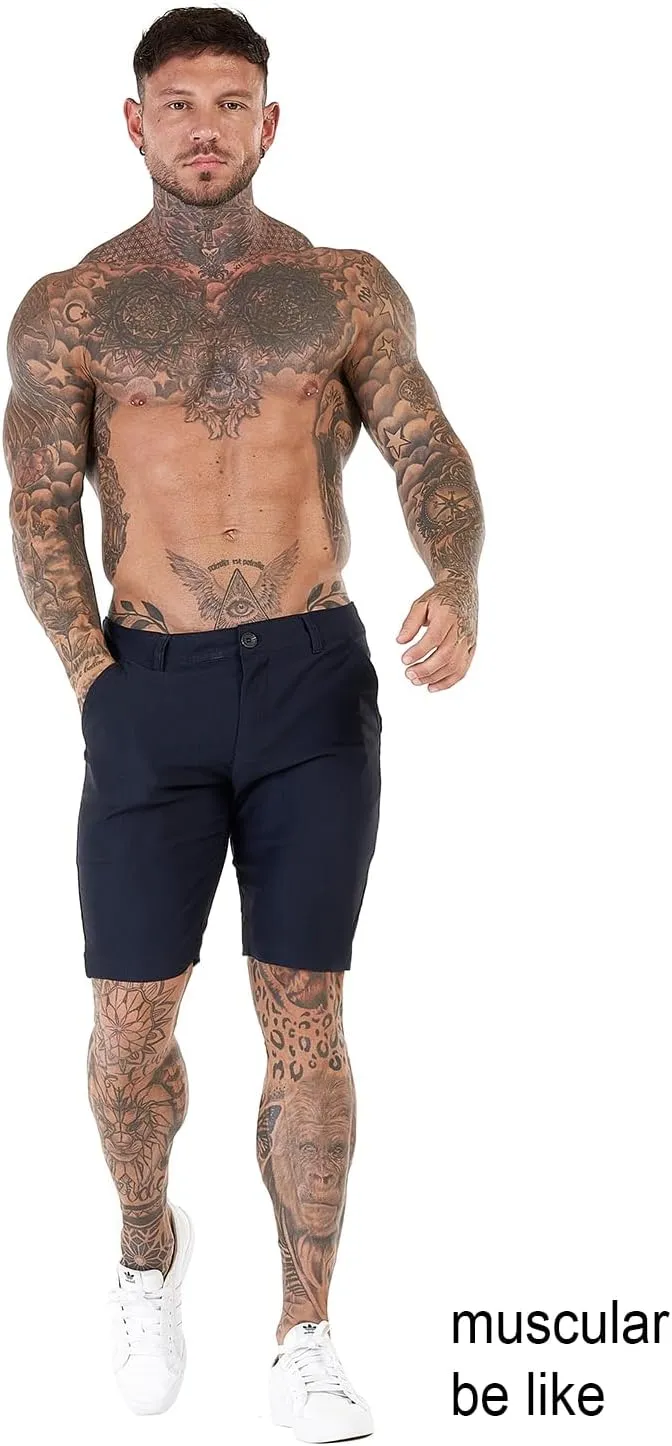 GINGTTO Mens Slim Fit Shorts 9" Inseam Stretch Chino Shorts