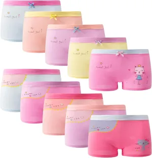 Girls Cotton Underwear Soft Boy Shorts Kids Boxer Briefs Panties(Pack of 5)