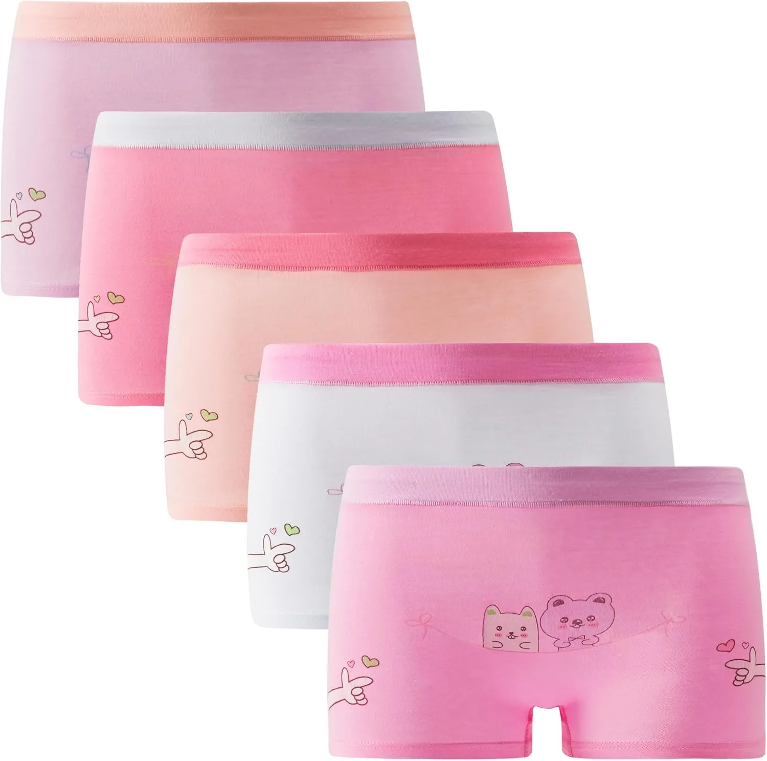 Girls Cotton Underwear Soft Boy Shorts Kids Boxer Briefs Panties(Pack of 5)