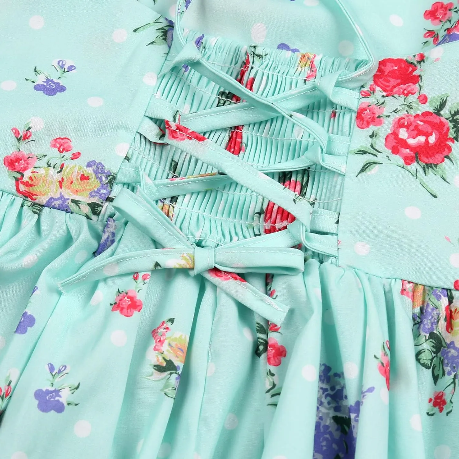 Girls Dress Casual Clothes Above Knee Floral Printed Dresses Backless Summer Dresses …