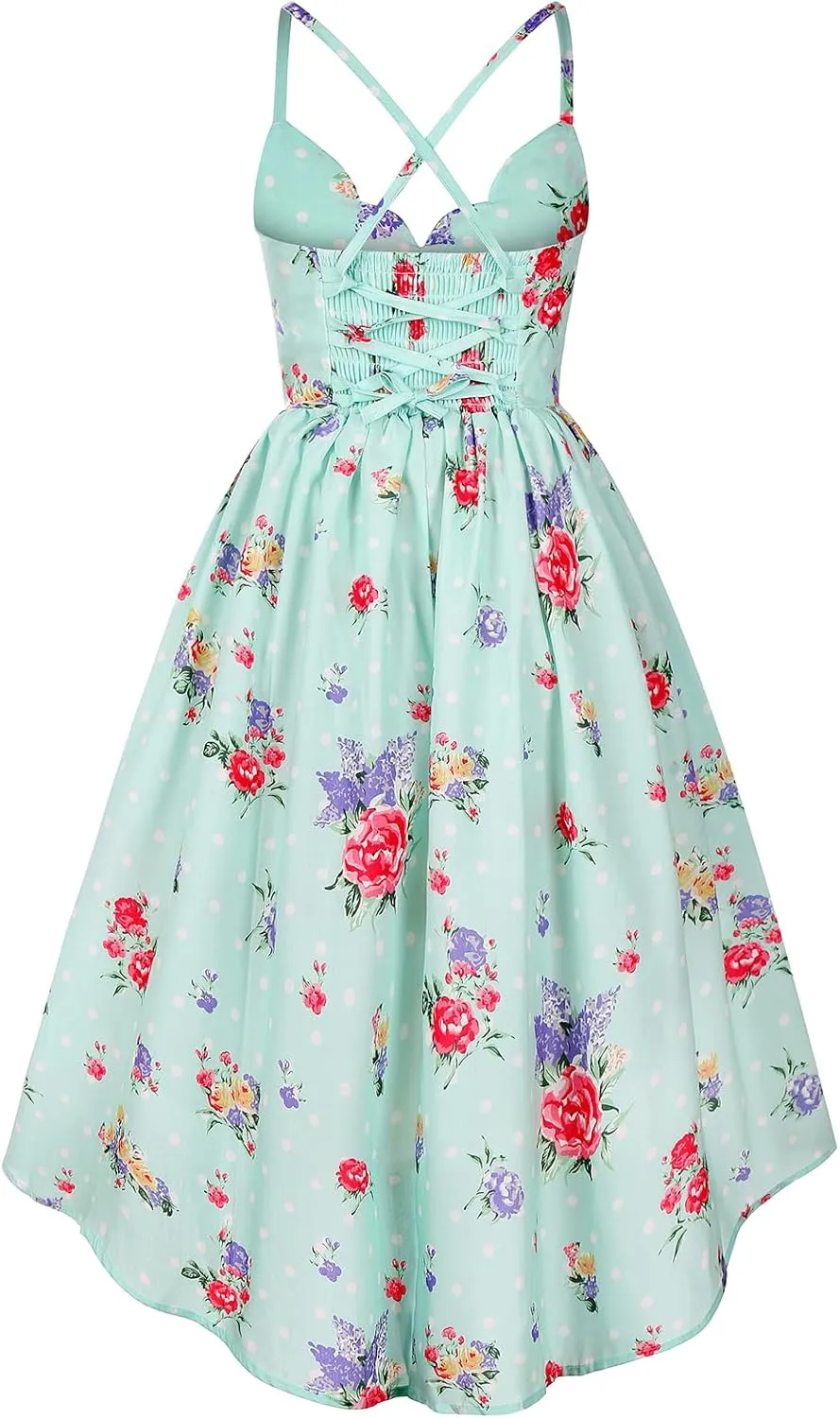 Girls Dress Casual Clothes Above Knee Floral Printed Dresses Backless Summer Dresses …