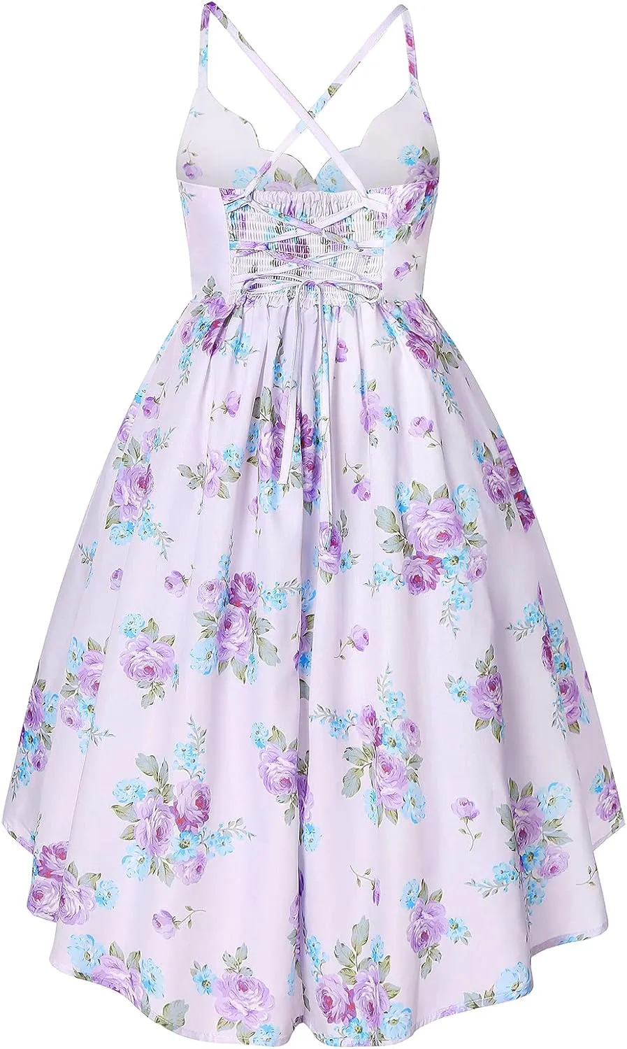 Girls Dress Casual Clothes Above Knee Floral Printed Dresses Backless Summer Dresses …