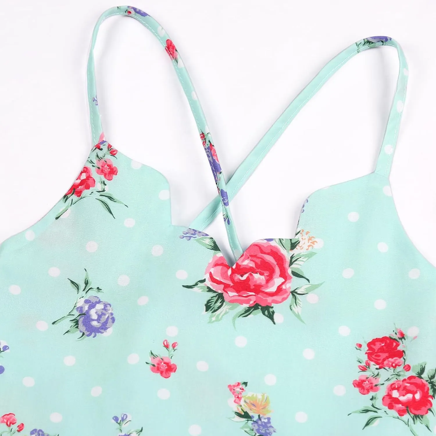 Girls Dress Casual Clothes Above Knee Floral Printed Dresses Backless Summer Dresses …