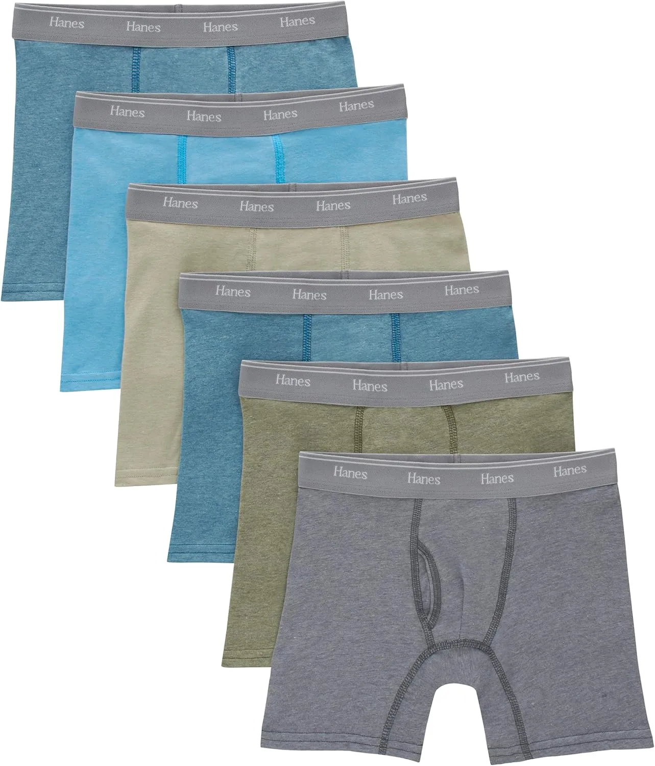 Hanes Boys' Originals Boxer Briefs, Tween Boy Underwear, Cotton Stretch, 6-Pack