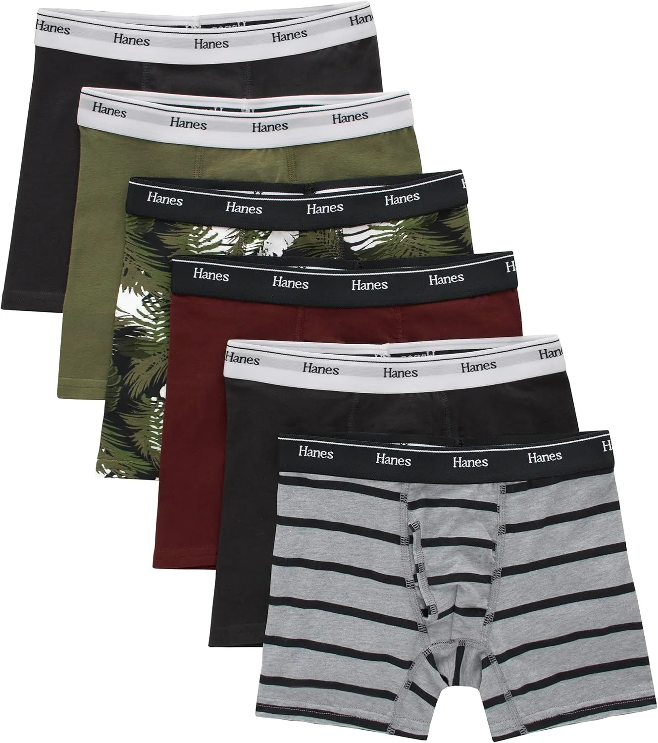 Hanes Boys' Originals Boxer Briefs, Tween Boy Underwear, Cotton Stretch, 6-Pack