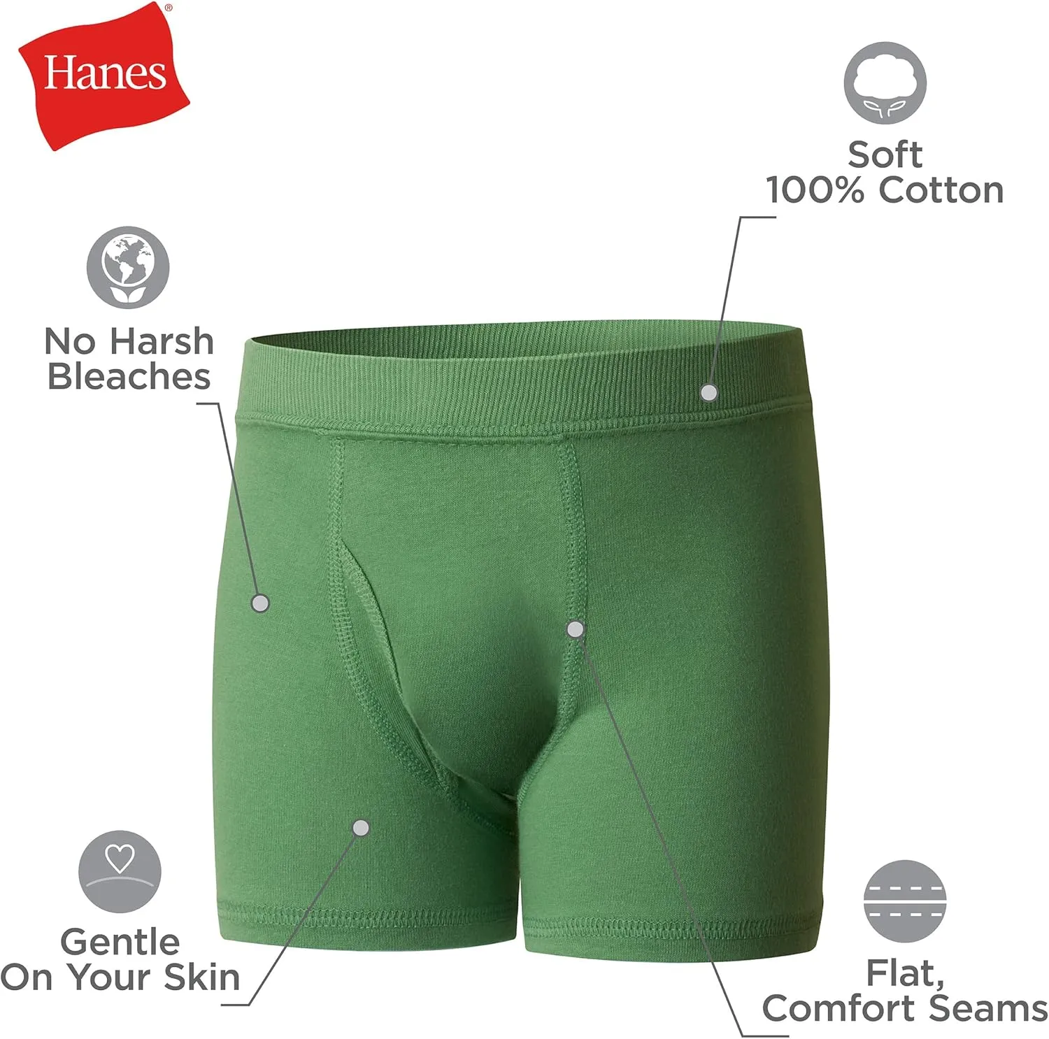 Hanes Boys' Pure Comfort Super Soft Tagless Smooth Underwear 10-Pack