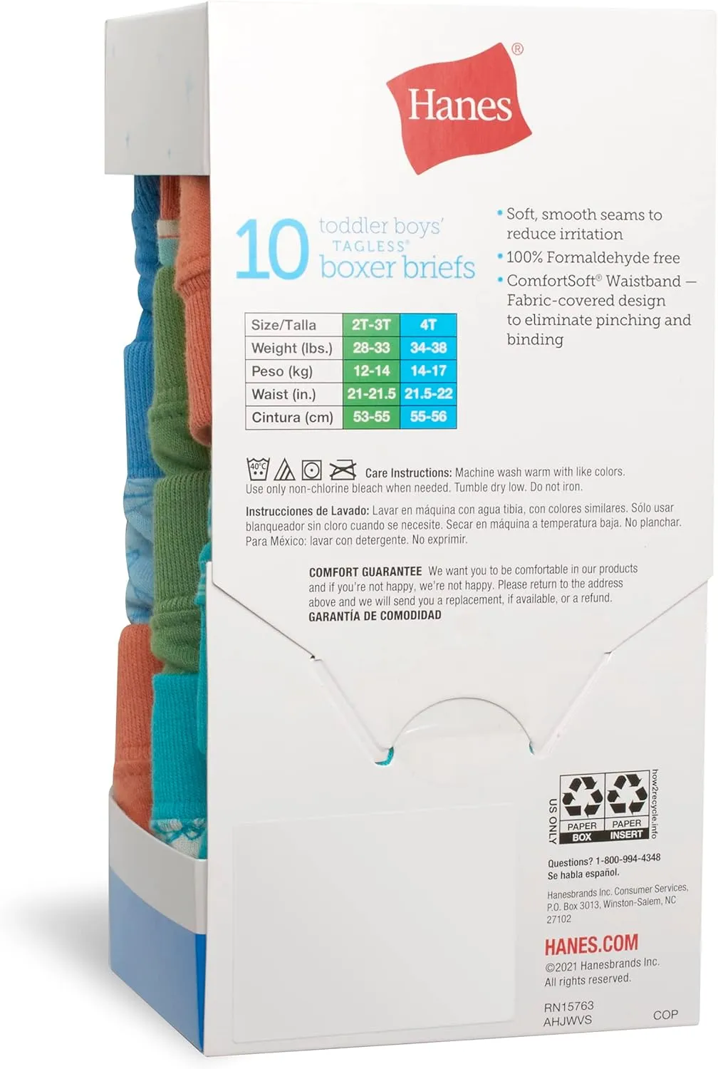 Hanes Boys' Pure Comfort Super Soft Tagless Smooth Underwear 10-Pack