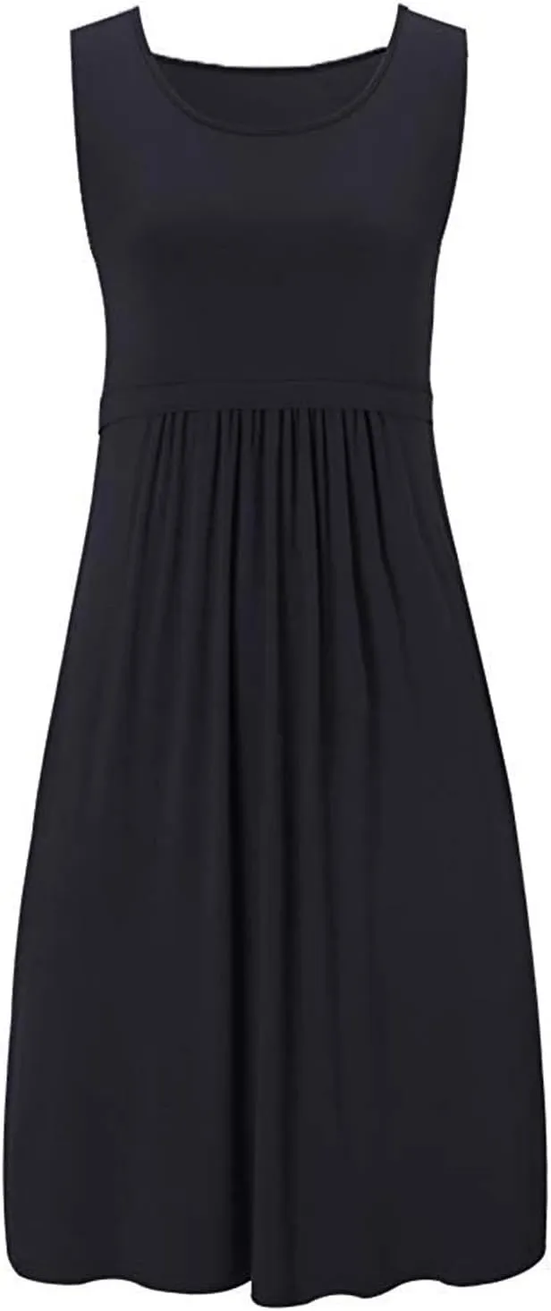 HGps8w Nursing Nightgown for Women's Comfy Maternity Breastfeeding Dresses Crewneck Sleeveless Tank Dress Pregnancy Clothes