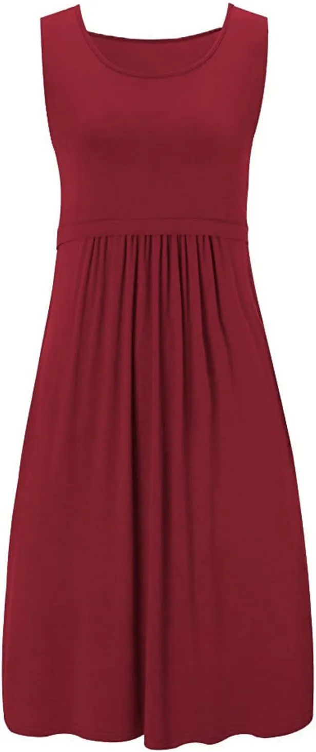 HGps8w Nursing Nightgown for Women's Comfy Maternity Breastfeeding Dresses Crewneck Sleeveless Tank Dress Pregnancy Clothes