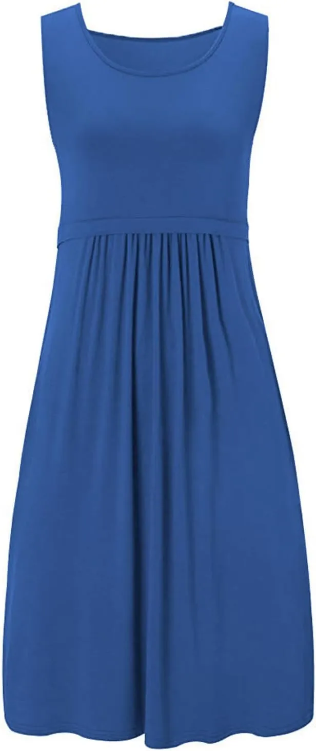 HGps8w Nursing Nightgown for Women's Comfy Maternity Breastfeeding Dresses Crewneck Sleeveless Tank Dress Pregnancy Clothes