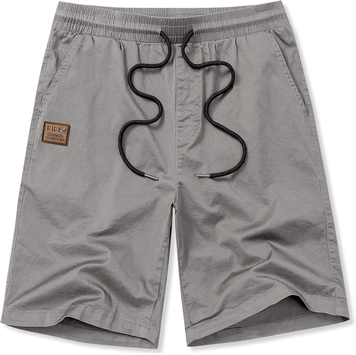 HHZ Men's Stretch Cotton Casual Dress Shorts Twill Stretch Summer Beach Chino Drawstring Work Shorts