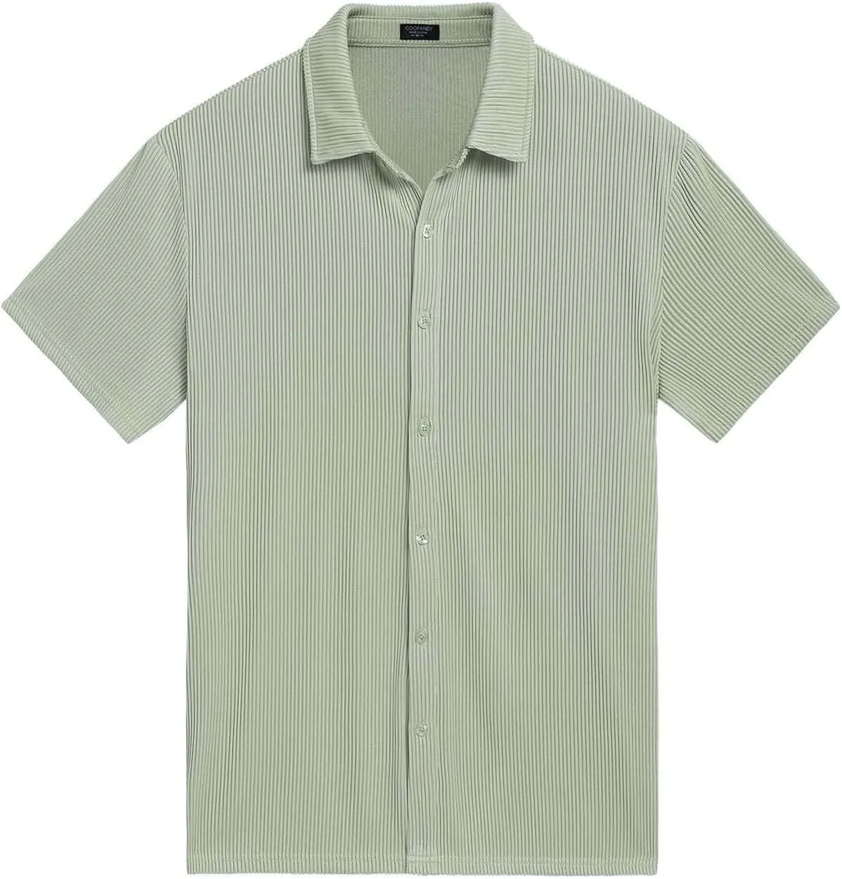 Hipster Button Down Dress Shirts for Men Ribbed Knit Casual Short Sleeve Cuban Beach Shirt Wedding Aloha Summer Tops