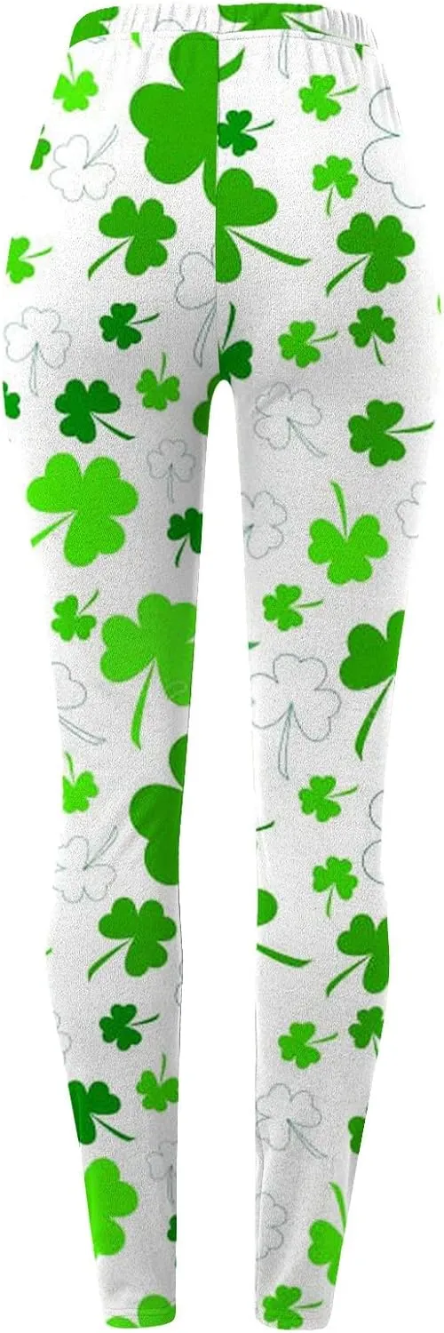 Irish's Butterfly Leggings for Women Green Pattern Leg Leggings Soft Leggings Women with Pockets
