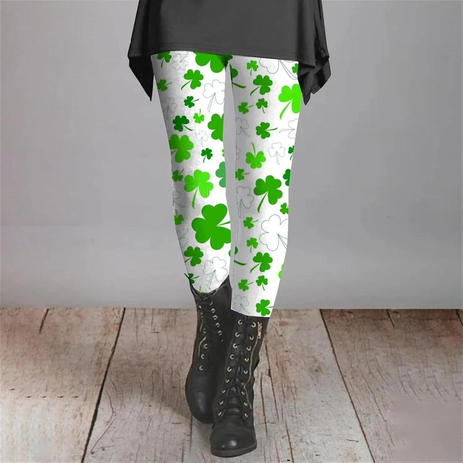 Irish's Butterfly Leggings for Women Green Pattern Leg Leggings Soft Leggings Women with Pockets