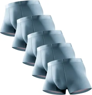 JEKE-DG Mens Ice Silk Boxer Briefs Stretch Breathable Underwear Trunks Seamless Underpants With Pouch Double
