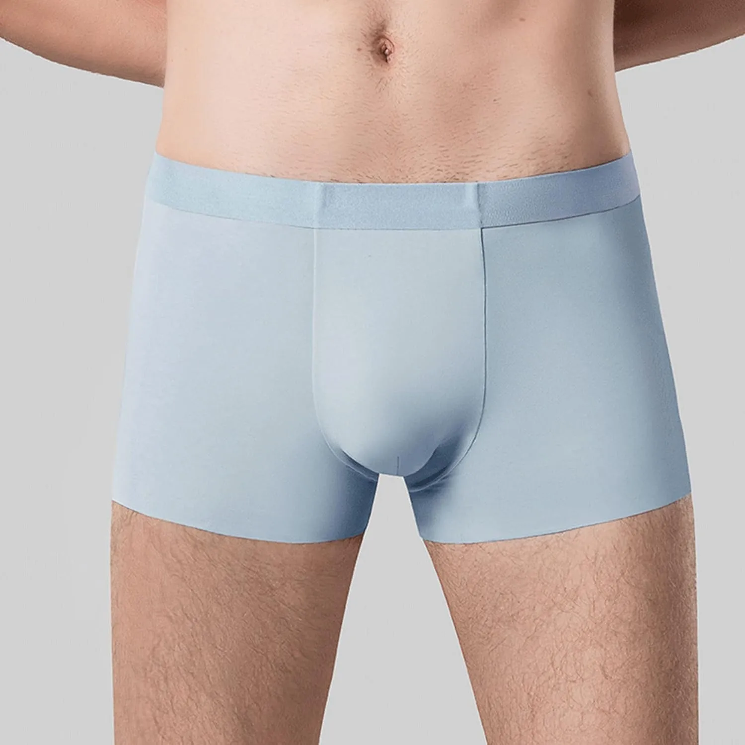 JEKE-DG Men's Ice Silk Boxer Briefs Traceless Sexy Breathable Underpants Soft Breathable Trunks Underwear