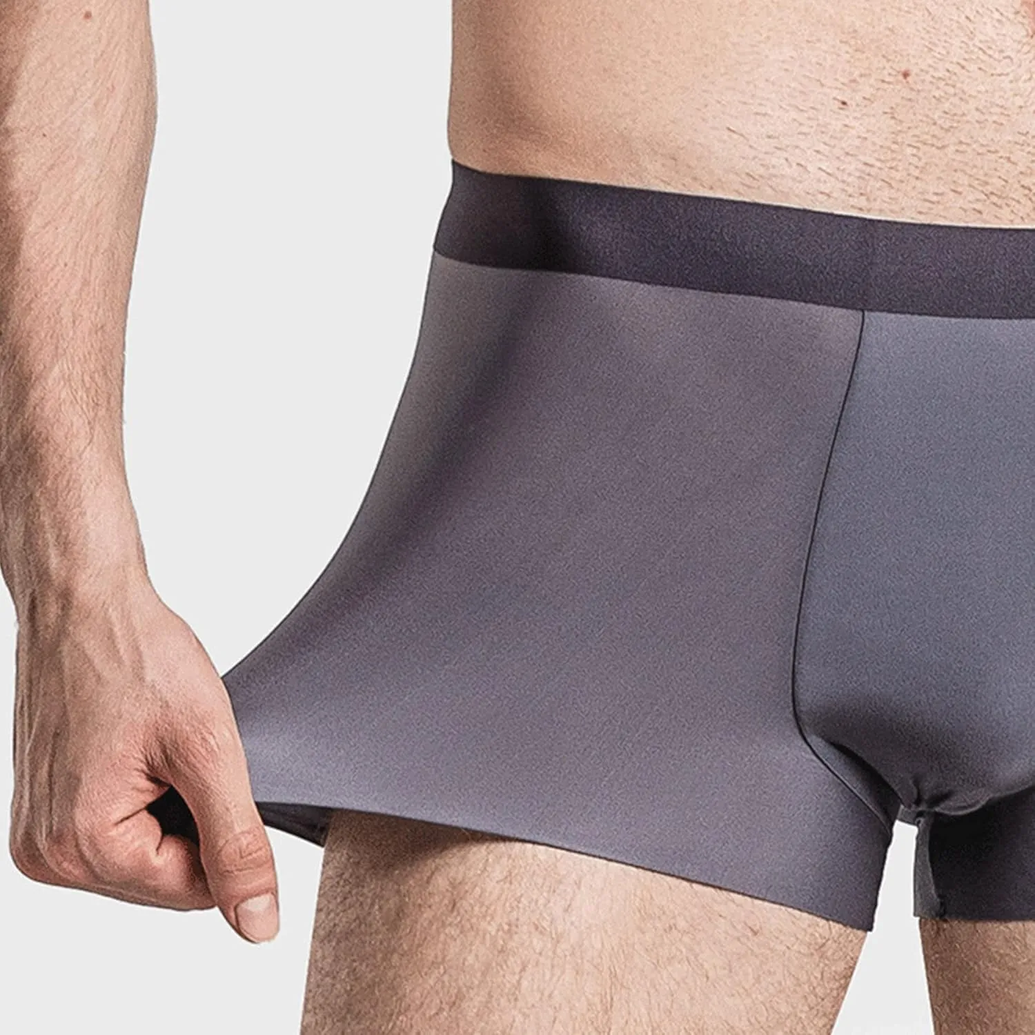 JEKE-DG Men's Ice Silk Boxer Briefs Traceless Sexy Breathable Underpants Soft Breathable Trunks Underwear
