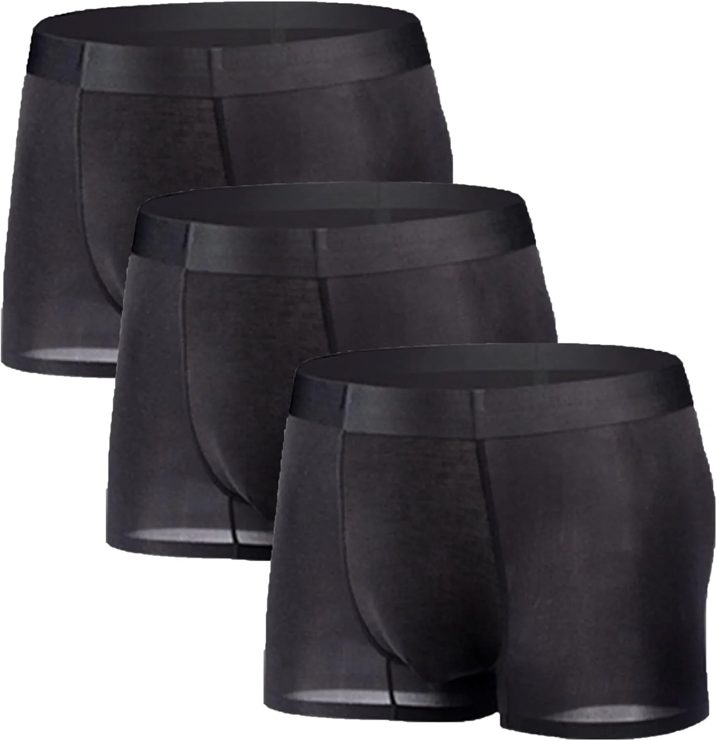 JEKE-DG Mens Ice Silk Thin Boxers Briefs Comfortable Cool Seamless Underwear U Convex Shorts Sport Trunks