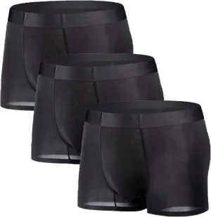 JEKE-DG Mens Ice Silk Thin Boxers Briefs Comfortable Cool Seamless Underwear U Convex Shorts Sport Trunks