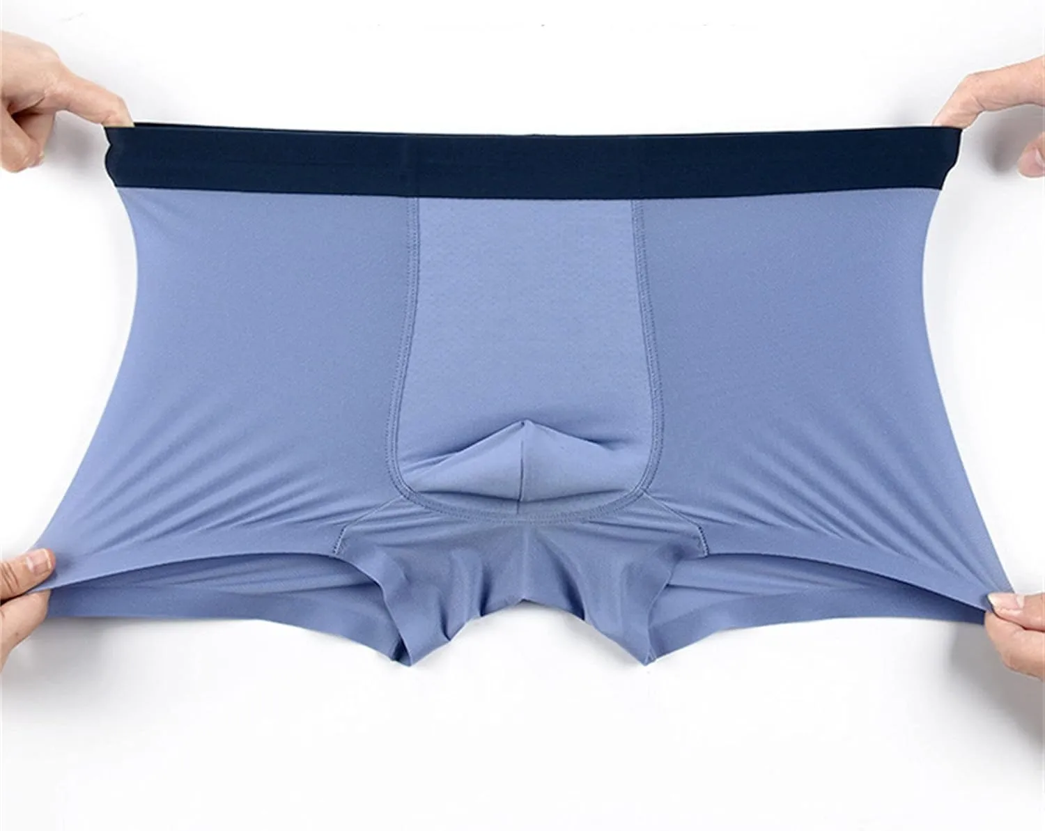 JEKE-DG Mens Ice Silk Thin Boxers Briefs Comfortable Cool Seamless Underwear U Convex Shorts Sport Trunks