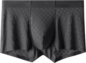 JEKE-DG Mens Ice Silk Trunk Underwear Breathable Cool Boxer Briefs Ultra-Thin Stretch Boxers With Bulge Pouch