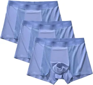 JEKE-DG Men's Mesh Ice Silk Underwear Comfortable Modal Boxer Briefs Soft Breathable Pouch Boxer Trunks Underpants
