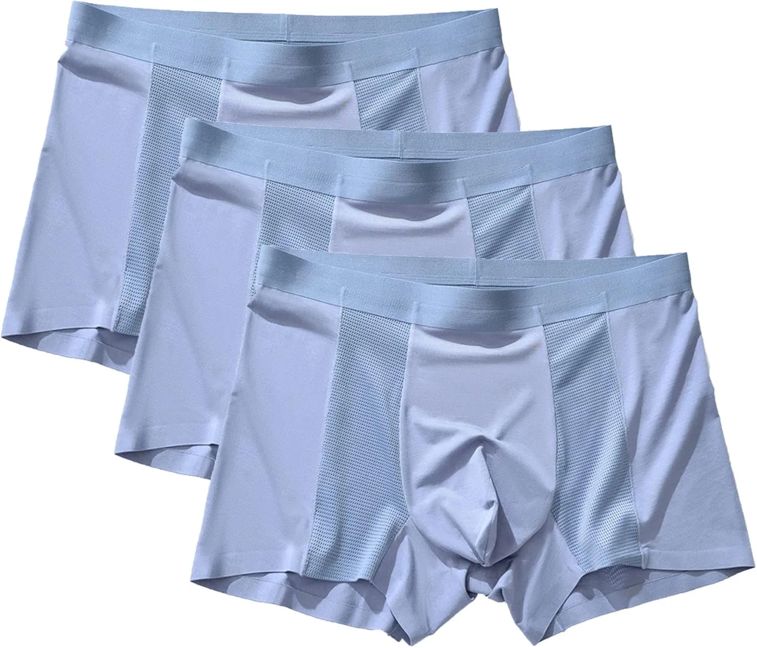 JEKE-DG Men's Mesh Ice Silk Underwear Comfortable Modal Boxer Briefs Soft Breathable Pouch Boxer Trunks Underpants