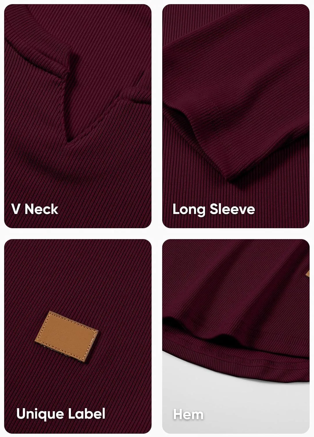 JMIERR Mens Long Sleeve Muscle T Shirts Casual V-Neck Longline Ribbed Tee Shirts