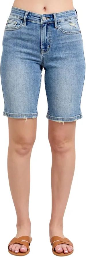 Judy Blue High Waist Vintage Wash Bermudas Shorts