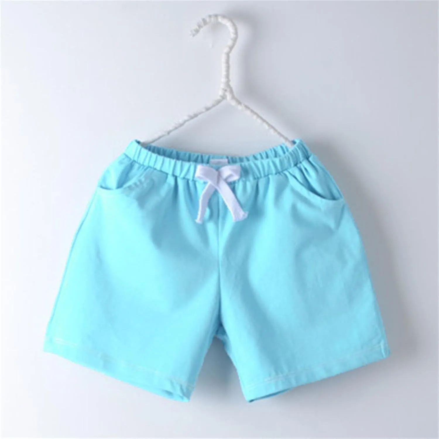 Kids Pull on Jogger Shorts Boys Girls Stretch Chino Shorts Summer Elastic Waist Drawstring Quick Dry Athletic Pants