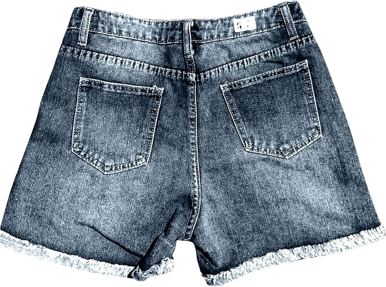 KUIOLYPOER Mid Rise Jean Shorts Women Patch Casual Rolled Hem Distressed Jean Ripped Frayed Folded Cutoff Denim Shorts