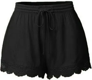 LCMTWX Flowy Shorts Waist Pants Shorts Loose Elastic Pocketed Womens Casual Drawstring Pants Flowy Shorts Jean Shorts Short