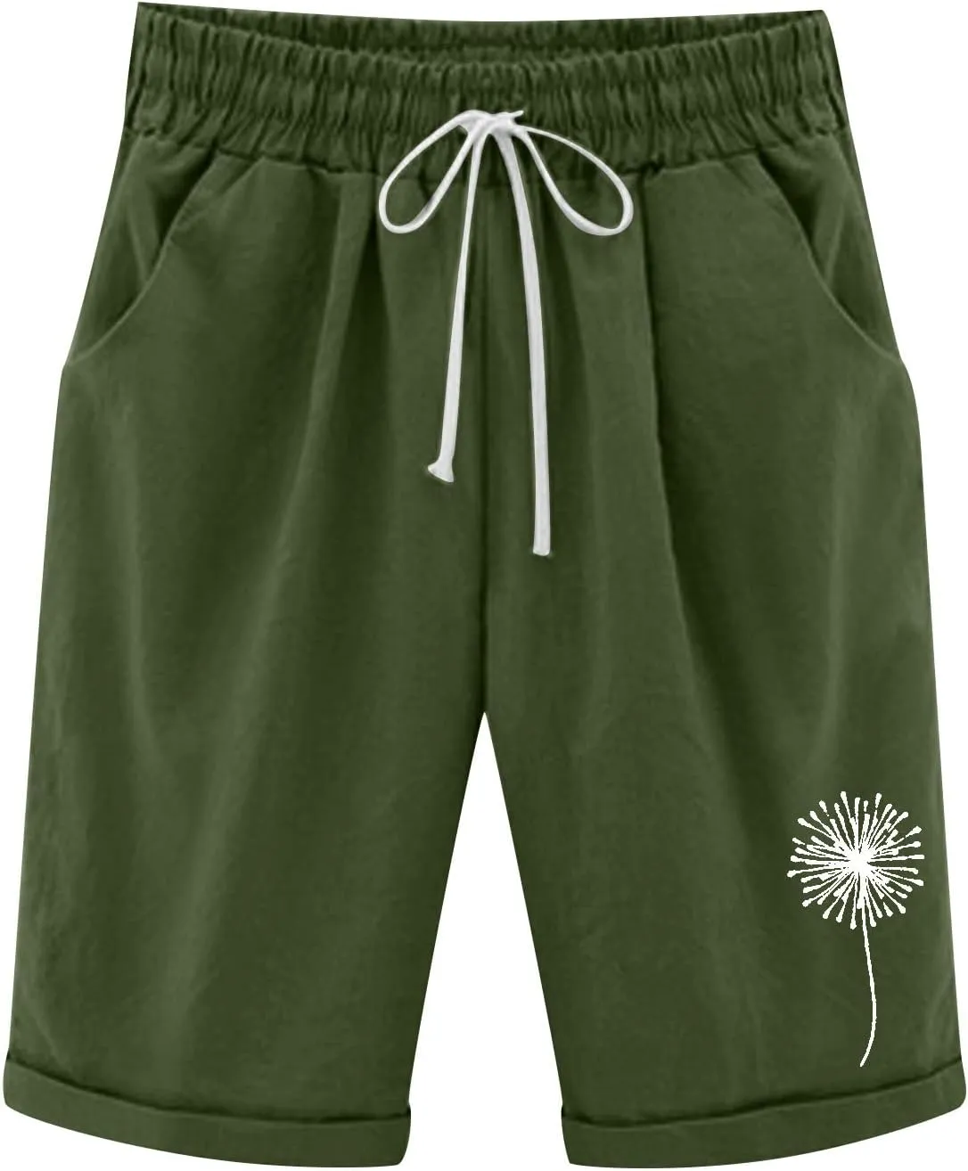 LCMTWX Flowy Shorts Waist Pants Shorts Loose Elastic Pocketed Womens Casual Drawstring Pants Flowy Shorts Jean Shorts Short
