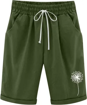 LCMTWX Flowy Shorts Waist Pants Shorts Loose Elastic Pocketed Womens Casual Drawstring Pants Flowy Shorts Jean Shorts Short