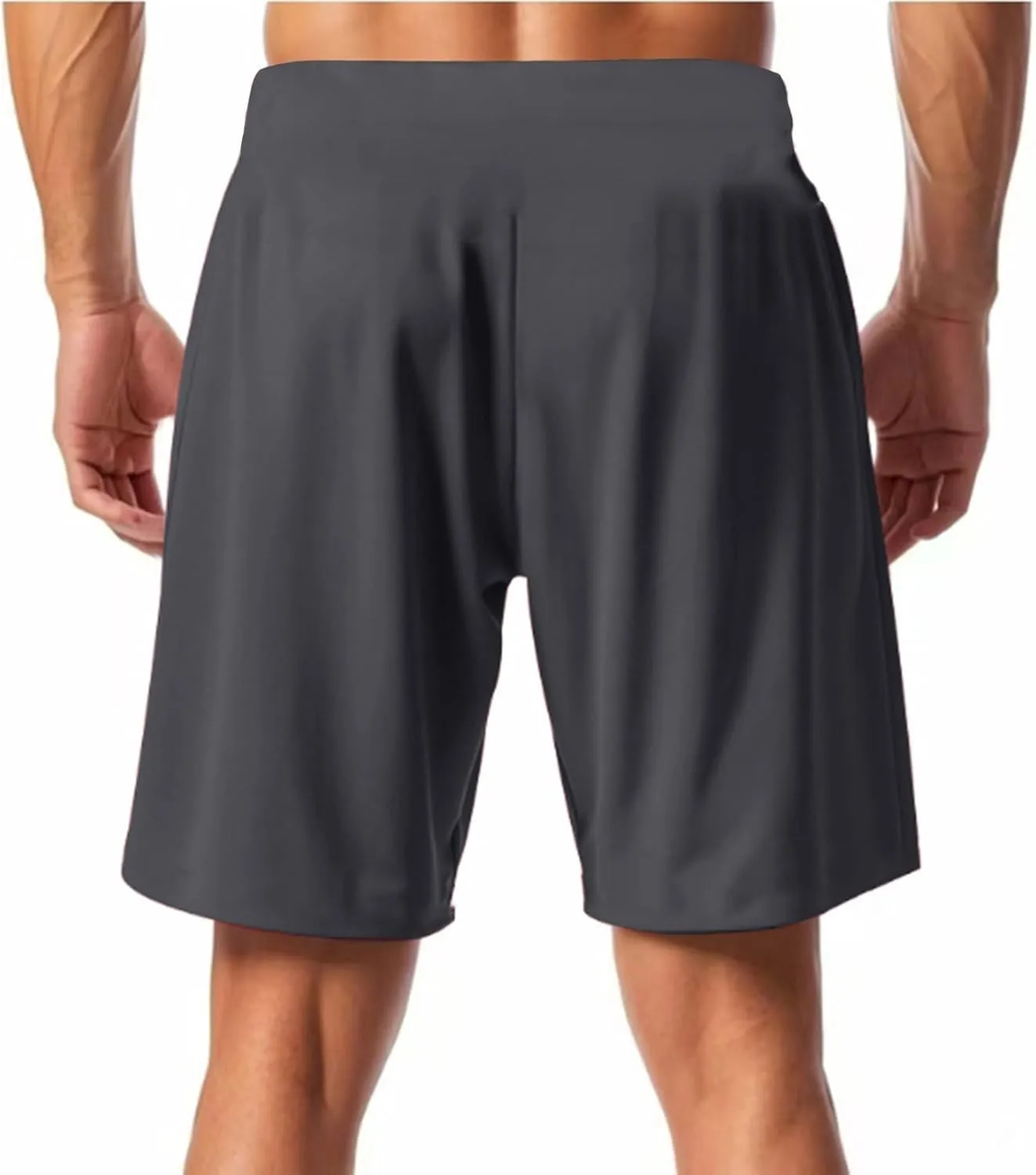 Linen Shorts for Men Elastic Waist Drawstring Shorts Relaxed Fit Summer Lightweight Pants with Pockets