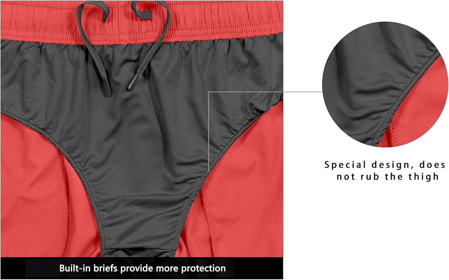 Little Donkey Andy Women's Quick-Dry Running Shorts, High Waist Stretch Workout Hiking Bicycle Athletic Shorts with Liner
